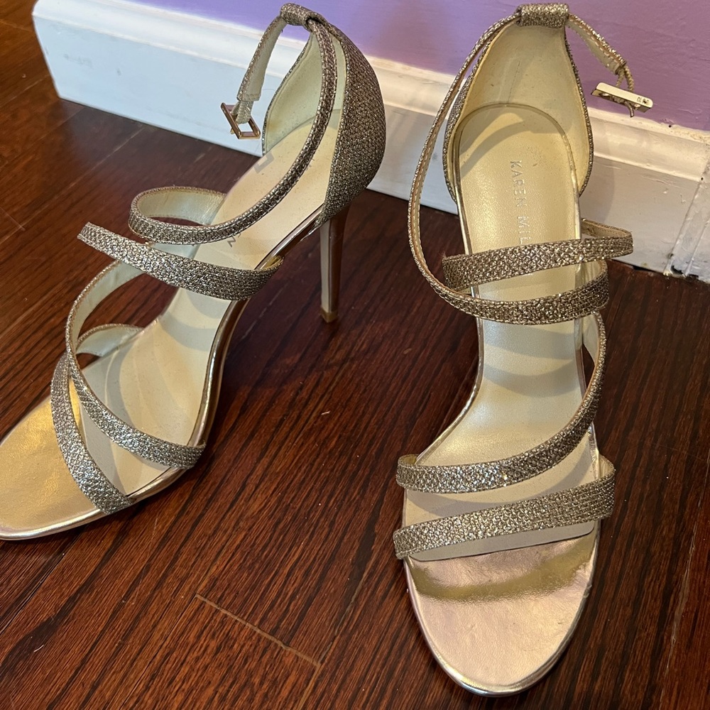 Gold strappy stilettos